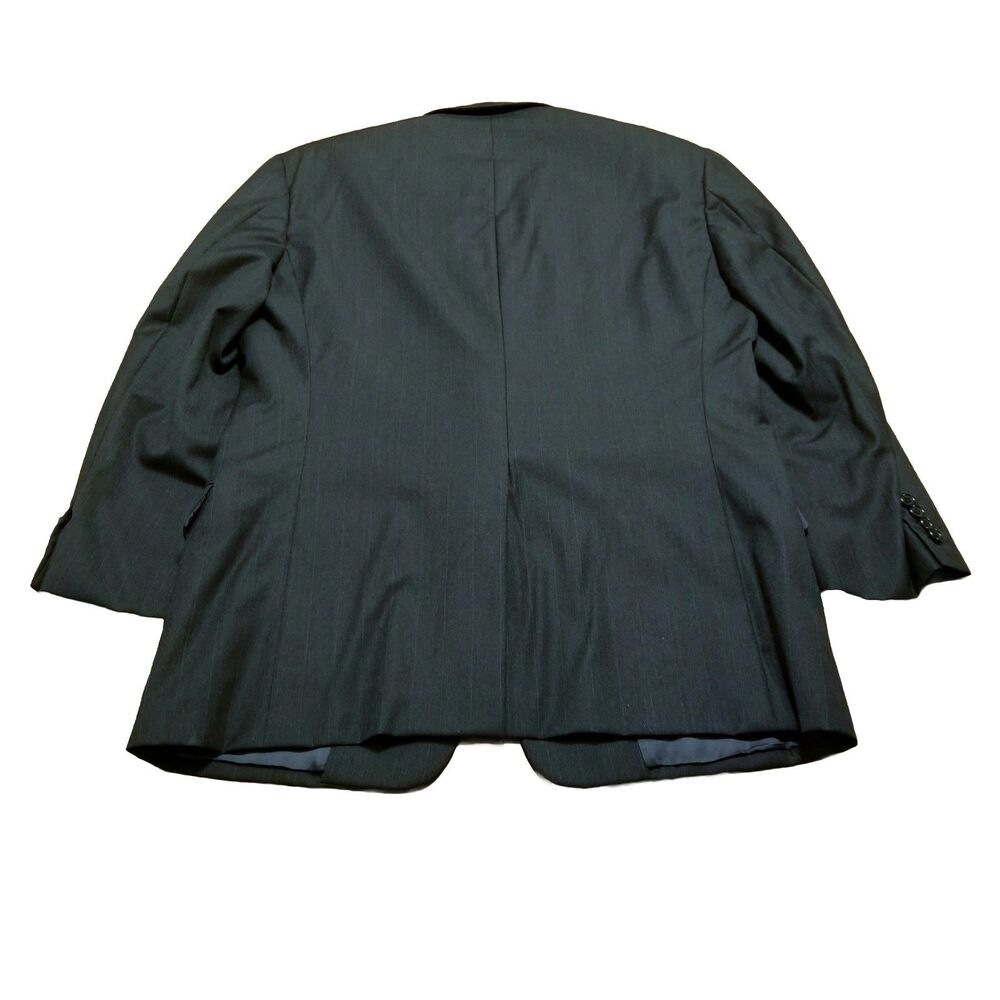 Hickey Freeman Suit Loro Piana Tasmanian 120's Men's Size 44R Charcoal Pinstripe - Picture 2 of 8